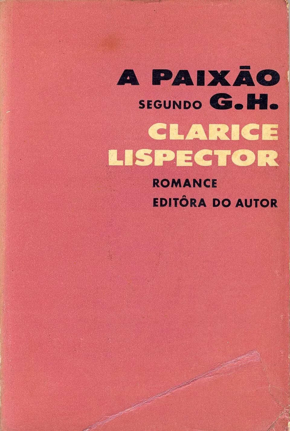 Clarice Lispector - A paixão segundo G.H. (The Passion According to G.H.) (1964), a novel about a woman, G.H., compelled by a dazzling mystic encounter with a dying cockroach, is one of Lispector's mo