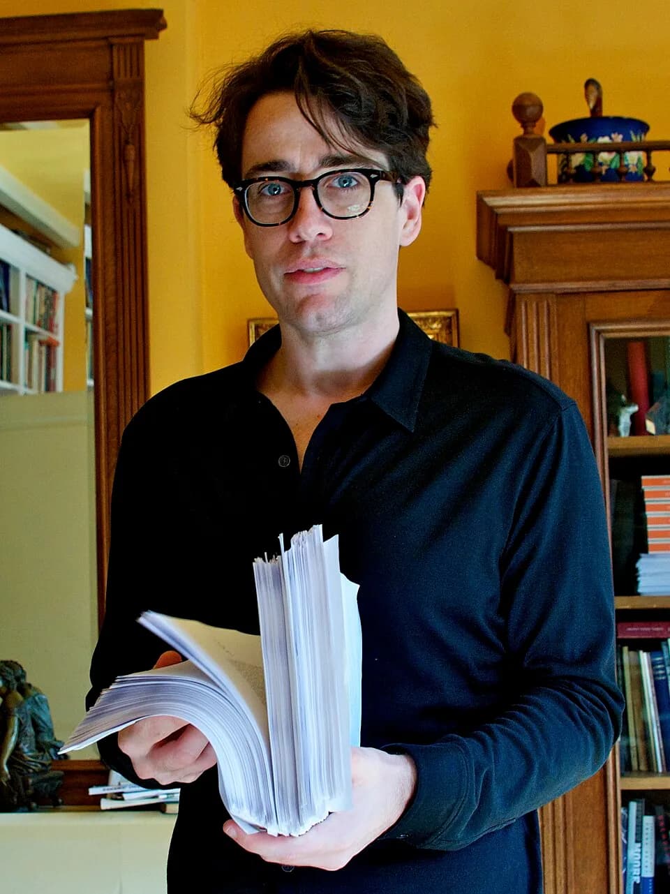 Clarice Lispector - Benjamin Moser with the manuscript of Clarice Lispector's Complete Stories