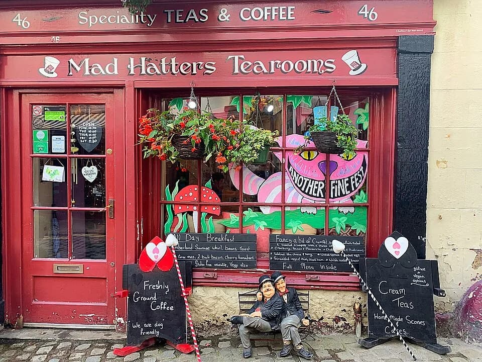 Stan Laurel - The Mad Hatter’s Tearooms in Stan Laurel’s home town of Ulverston, Cumbria, featuring a model of Laurel and Hardy
