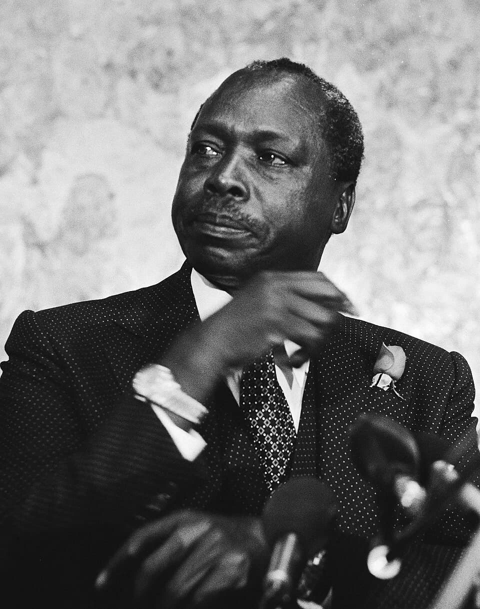 Daniel arap Moi - Persconferentie Kenyase president Daniel arap Moi in Den Haag