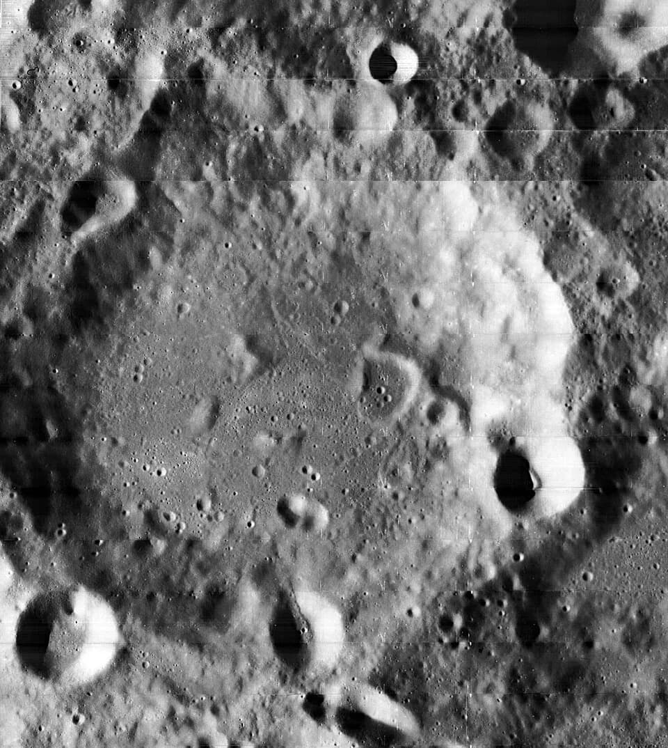 Gaspard-Gustave de Coriolis - Coriolis, on the far side of the moon. North at top.