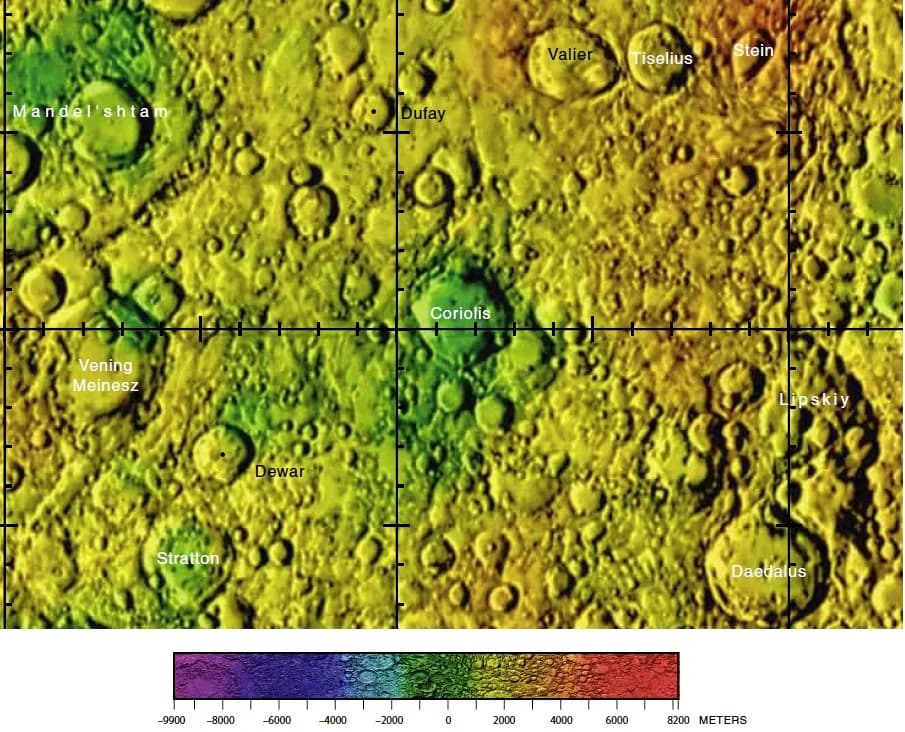 Gaspard-Gustave de Coriolis - Part of the USGS far side lunar chart
