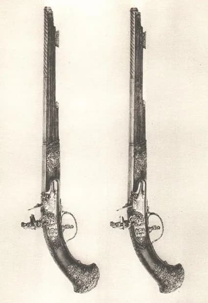 Charles IX of Sweden - King Charles XI’s Italian pistols, made at Brescia.