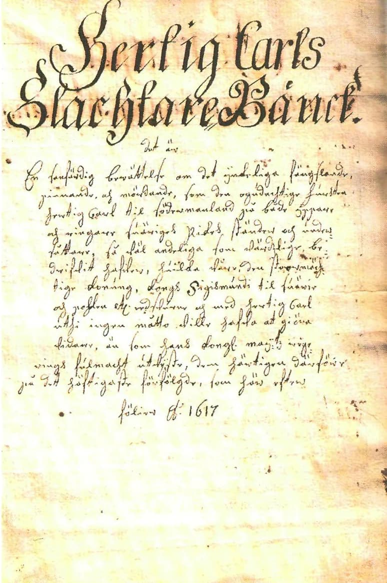 Charles IX of Sweden - Contemporary transcript of a pamphlet published by Sigismund of Sweden and Poland in 1617, defaming Karl IX of Sweden.