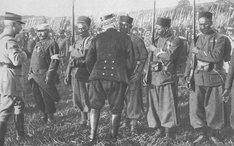 Joseph Joffre - General Joffre decorating soldiers of the French Moroccan Division.png