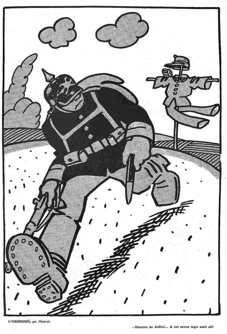 Joseph Joffre - Satyric drawing about Josep Joffre (taken from Almanac de l'Esquella de la Torratxa, 1915