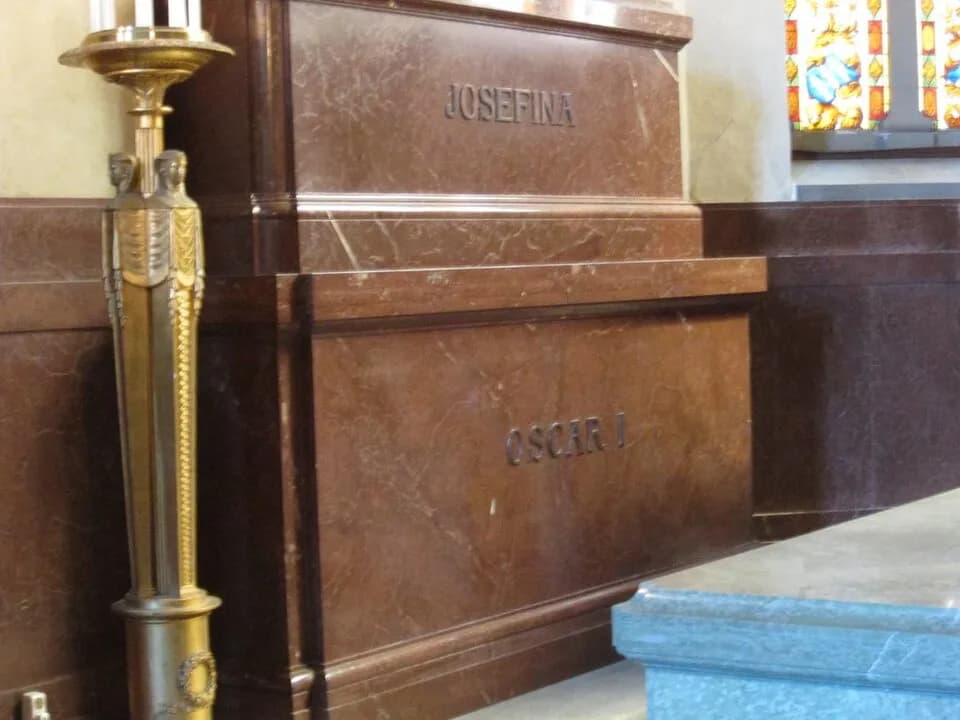 Oscar I of Sweden - Graves of King Oscar I and Queen Josephine (above) of Sweden and Norway stacked from the ground floor of the Bernadottean Chapel at Riddarholm ChurchPlace: Stockholm, Sweden