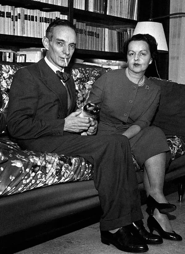 Daniel Bovet - Swiss-born Italian biochemist and Nobel Prize in Physiology or Medicine Daniel Bovet sitting in his house in Rome with his wife Filomena Nitti. Rome, October 1957