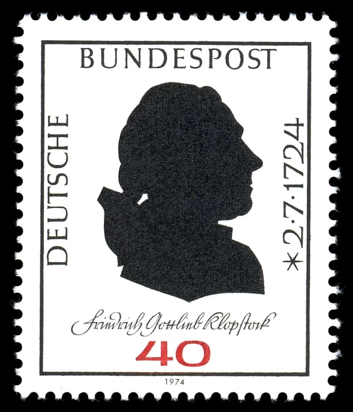 Friedrich Gottlieb Klopstock - Stamp description / Briefmarkenbeschreibung
Ausgabepreis: 40 Pfennig
First Day of Issue / Erstausgabetag: 15.Mai 1974
Auflage: 30.650.000
Entwurf: Sauer
Druckverfahren: 