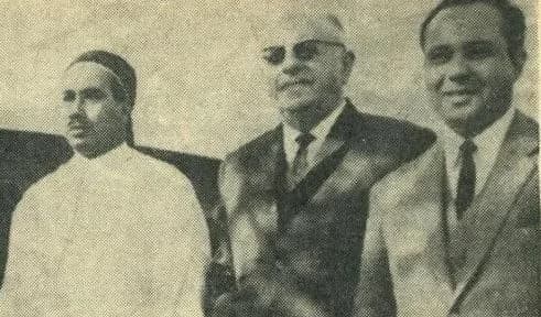 Cevdet Sunay - From left to right, CP Hassan of Libya, President Sunay of Turkey, PM Abdul Hamid Al Bakkoush of Libya, on Sunay's visit to Libya.