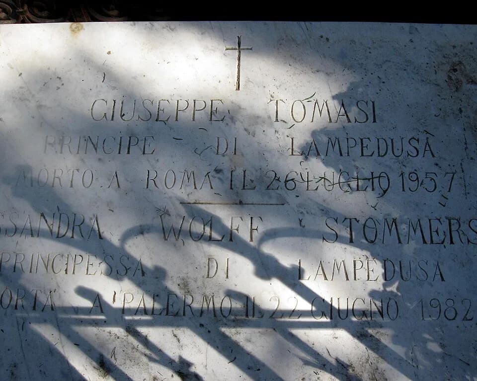 Giuseppe Tomasi di Lampedusa - Grave site of Giuseppe Tomasi di Lampedusa, author of "The Leopard" ("Il Gattopardo").  He wrote the book late in his life, and though his draft received some praise, he