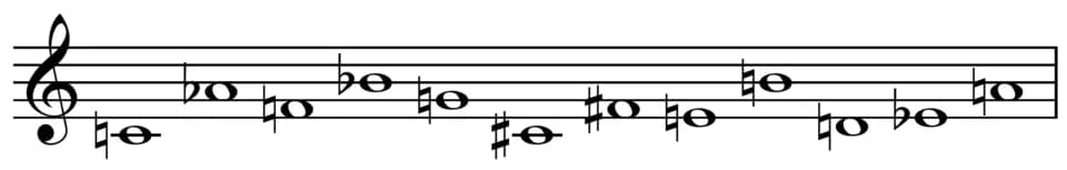Pierre Boulez - Berg's Lulu Alwa tone row on C.