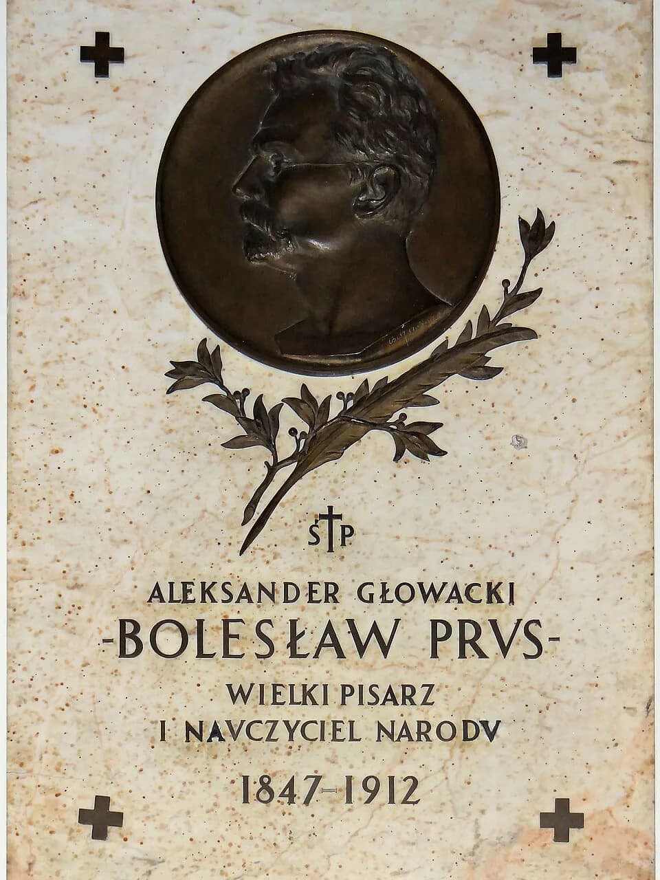 Bolesław Prus - Epitaph of Holy Cross church in Warsaw