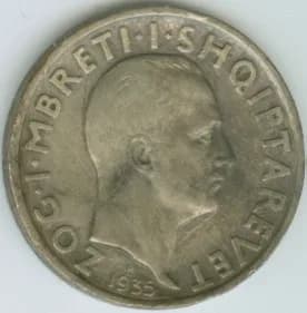 Zog I of Albania - Zog frang ar coin front.jpg
