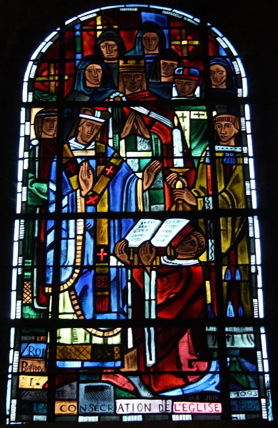 Philip I of France - Dédicace de l'église par PhiliPpe Ier vitrail de la collégial Notre Dame de Poissy.