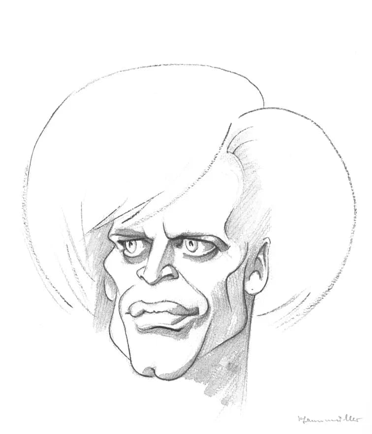 Klaus Kinski - Karikaturzeichnung des Schauspielers Klaus Kinski