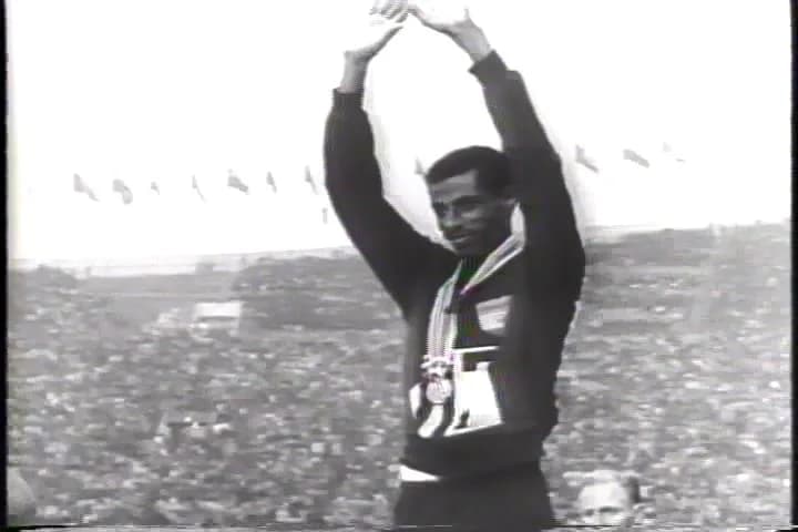 Abebe Bikila - Abebe Bikila with gold olympic medal on 1964 Summer Olympics in Tokyo
