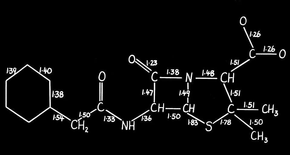 Ernst Chain - Chemical structure diagram on degradation showing bonds.

Archives &amp; Manuscripts
Keywords: Ernst Boris Chain