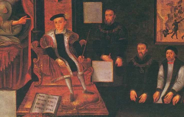 Thomas Cranmer - King Edward VI of England, son of King Henry VIII of England and Jane Seymour, with his uncles Edward Seymour and Thomas Seymour and Thomas Cranmer, 1547