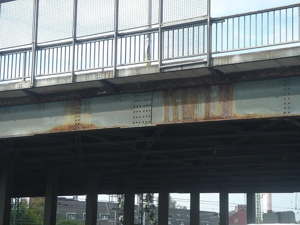 Guido Westerwelle - Rust on the Viktoriabrücke bridge in Bonn, Germany.