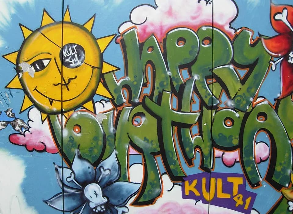 Guido Westerwelle - Graffito an der NO-Seite der Viktoriabrücke in Bonn-Nordstadt, Kult 41 verweist auf den Bonner Kulturverein Nordstadt, der seine Veranstaltungsräume im Haus Hochstadenring 41 unter