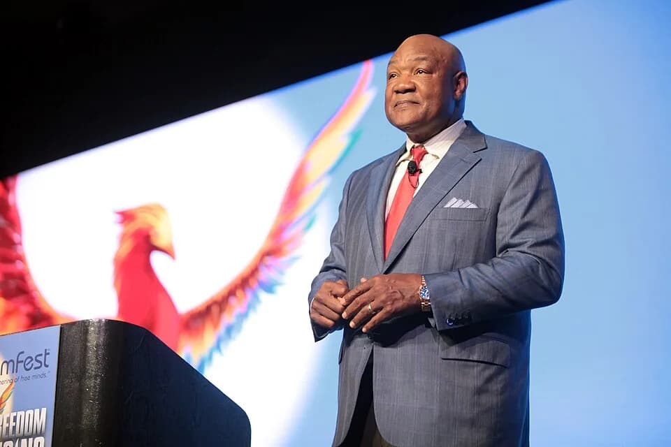 George Foreman - George Foreman speaking at the 2016 FreedomFest at Planet Hollywood in Las Vegas, Nevada.

Please attribute to Gage Skidmore if used elsewhere.