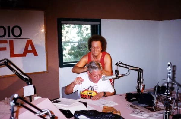 Richard Simmons - Governor Graham is shown seated during one of his "workdays". His more than 180 jobs include policeman, railroad engineer, construction worker, sponge fisherman, factory worker, soci
