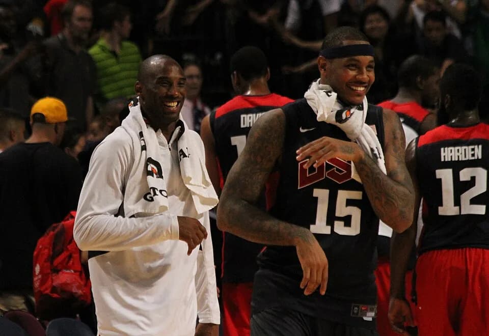 Kobe Bryant - Kobe Bryant and Carmelo Anthony of the United States during a game against Great Britain