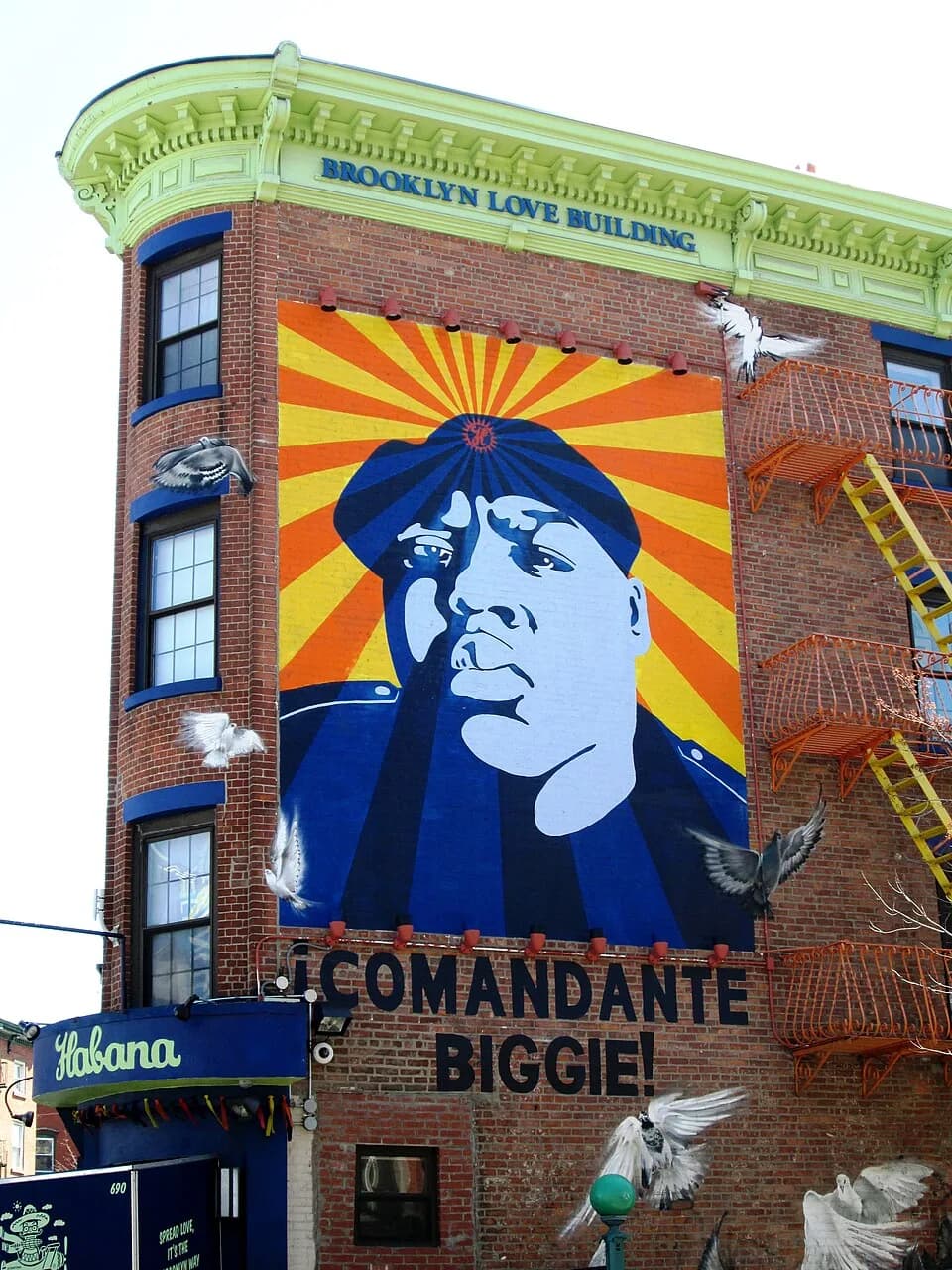 The Notorious B.I.G. - The Brooklyn Love Building at 690-698 Fulton Street at the corner of S. Portland Avenue in the Fort Greene neigborhood of Brooklyn, New York City, was built c.1930. (Source: NYC
