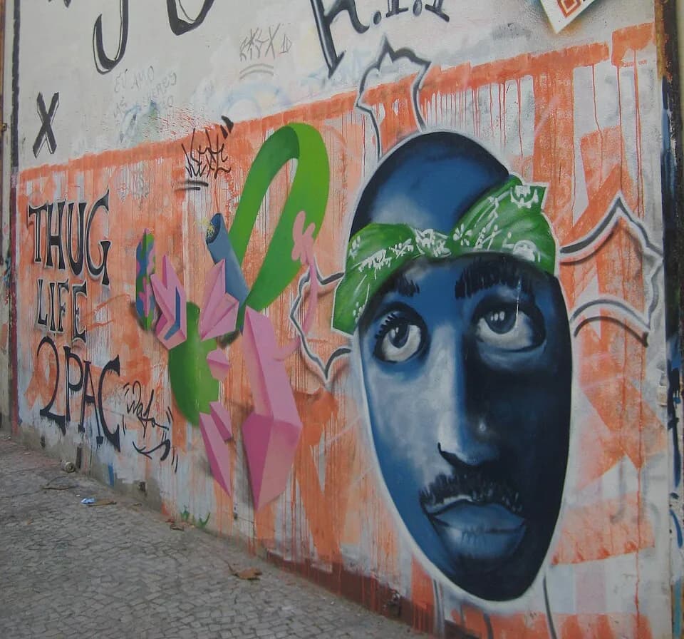 Tupac Shakur - Graffiti of Tuapc in Ipanema, Rio De Janeiro