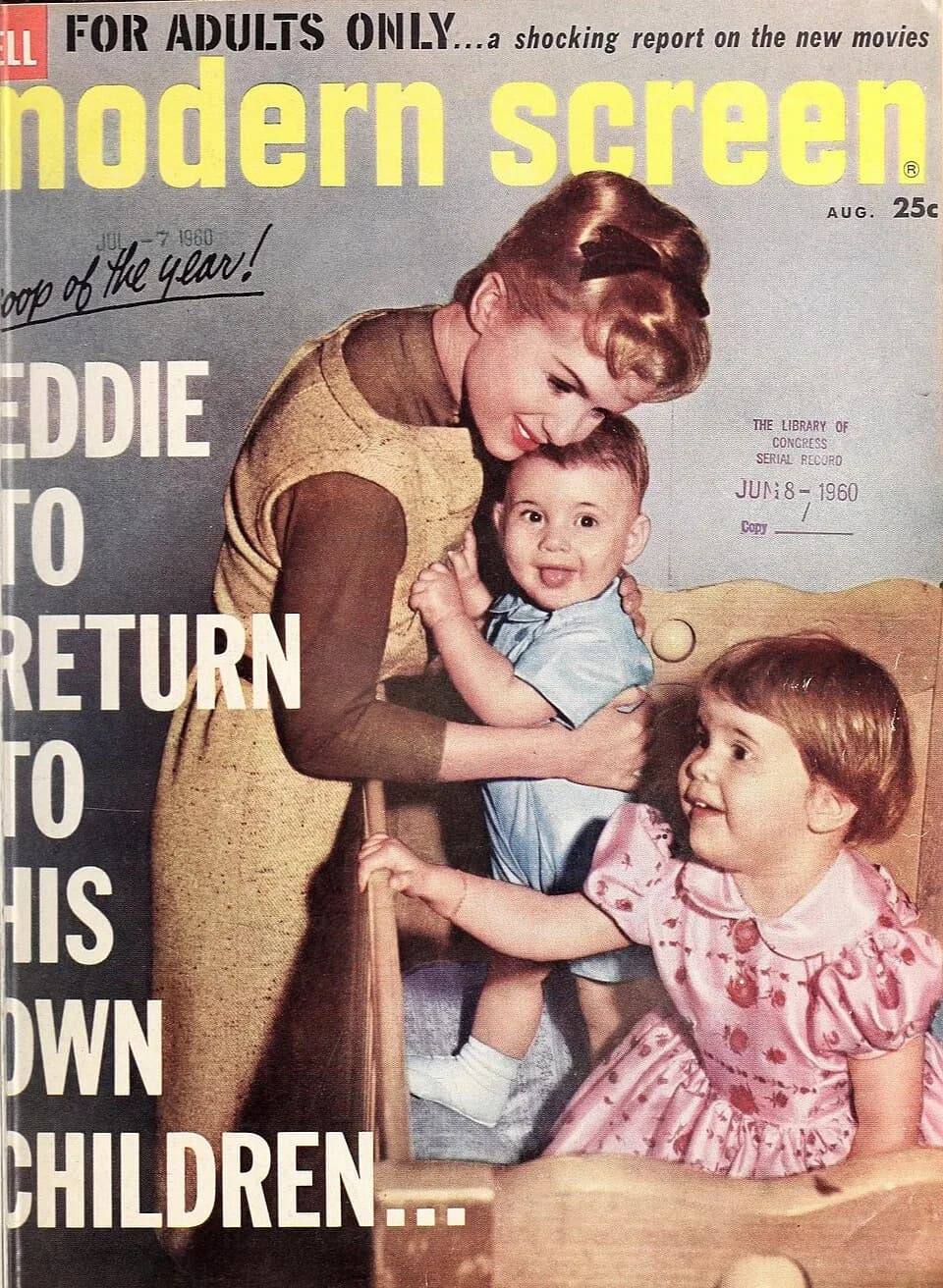Carrie Fisher - Debbie Reynolds with her children Todd Fisher and Carrie Fisher, 1960
