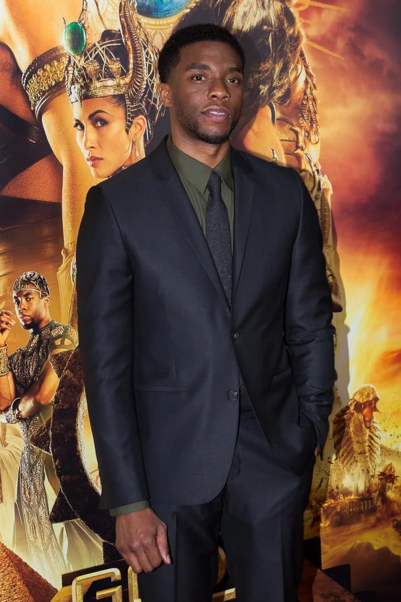 Chadwick Boseman - Chadwick Boseman on the red carpet for 'Gods of Egypt' in New York City on February 24, 2016.