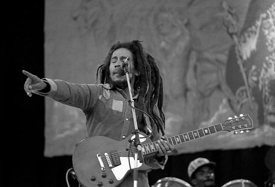 Bob Marley - Bob Marley performing at Dalymount Park, on 6 July 1980.