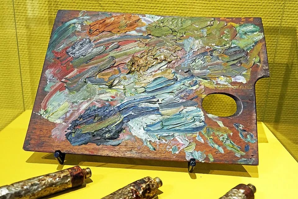 Vincent van Gogh - Van Gogh's palette and tubes of paint. "The only time I feel alive is when I'm painting"