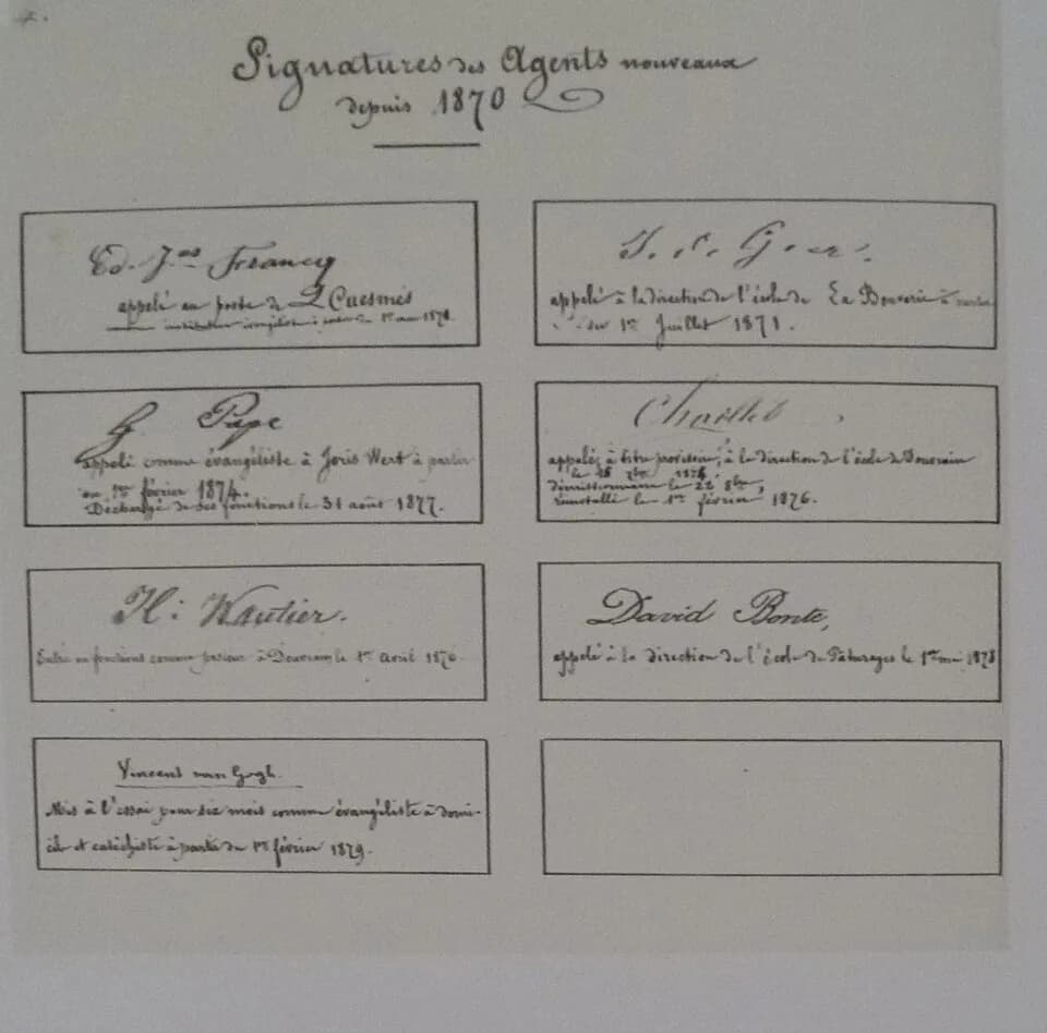 Vincent van Gogh - Formal deed of appointment of Vincent van Gogh as a minister, showing that he worked for six months as a minister in the Borinage starting 1 February 1879