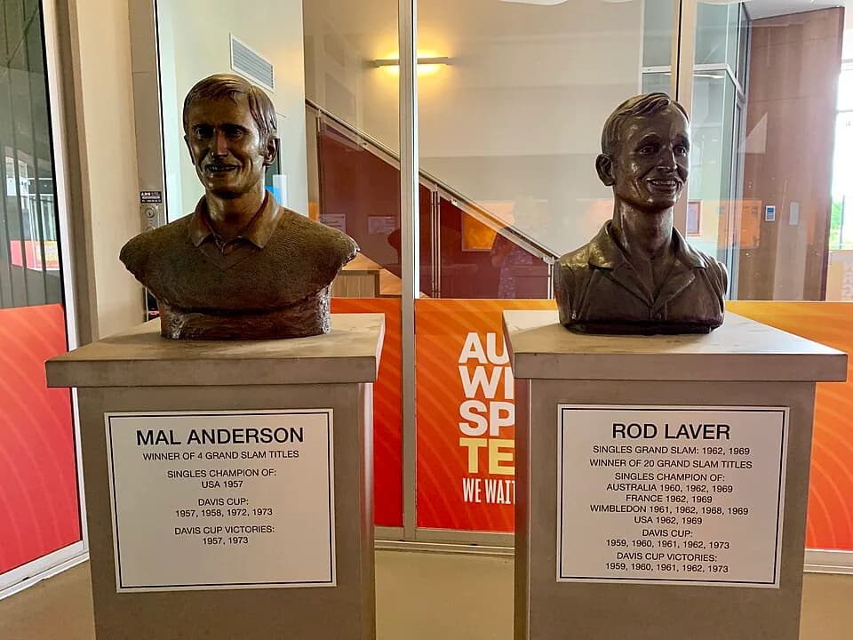 Mal Anderson - Busts of tennis players at Queensland Tennis Centre