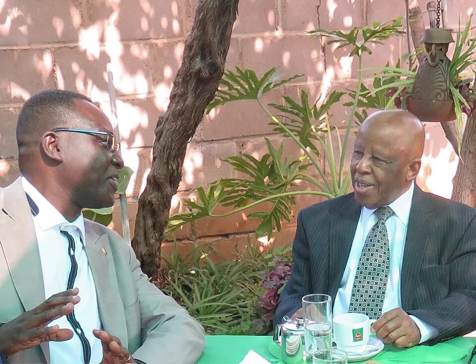 Festus Mogae - Samuel Oghale Oboh chatting with 1998 - 2008 Botswana President Festus Mogae