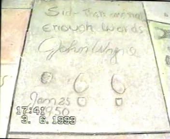 John Wayne - Feet- and handprints of John Wayne in the Grauman's Chinese Theatre in Hollywood
