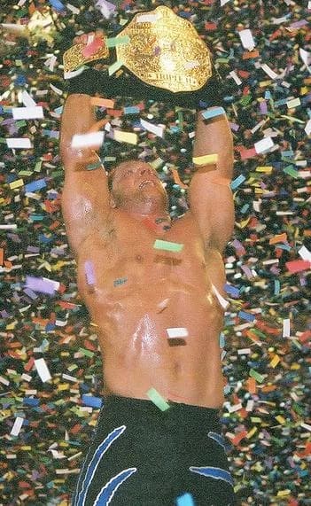 Chris Benoit - A picture of Chris Benoit, after winning the World Heavyweight Championship from Triple H at WrestleMania XX.