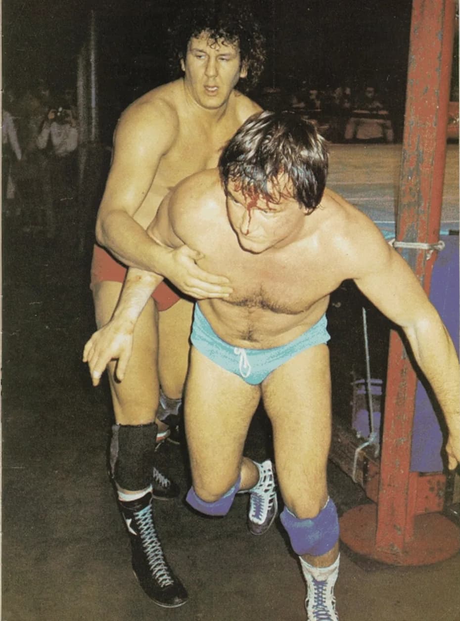 Roddy Piper - Bob Orton Jr. (back) and Roddy Piper (front), circa 1986