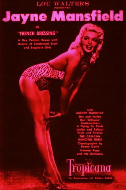 Jayne Mansfield - Promotional poster for Jayne Mansfield's show French Dressing for Tropicana