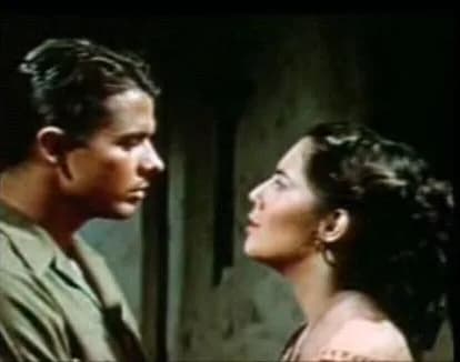 Audie Murphy - Screenshot of Audie Murphy and Susan Kohner from the film To Hell and Back