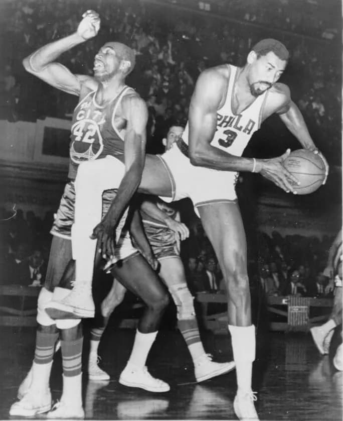 Wilt Chamberlain - Wilt Chamberlain and Nate Thurmond during a basketball game