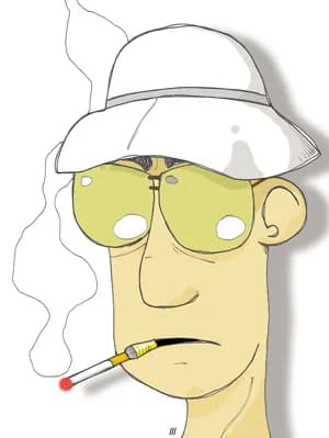 Hunter S. Thompson - Cartoon of the journalist and writer Hunter S. Thompson, based on his classic look.