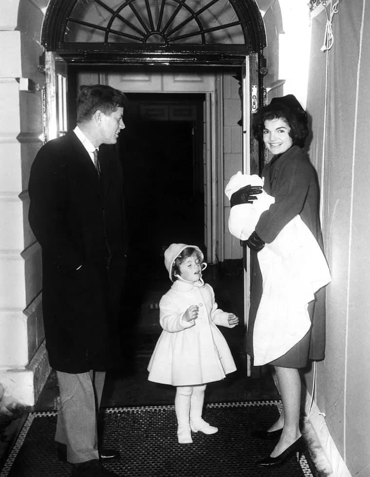 John F. Kennedy Jr. - The Kennedys at the White House, 04 February 1961; Washington, D. C., White House, South Entrance