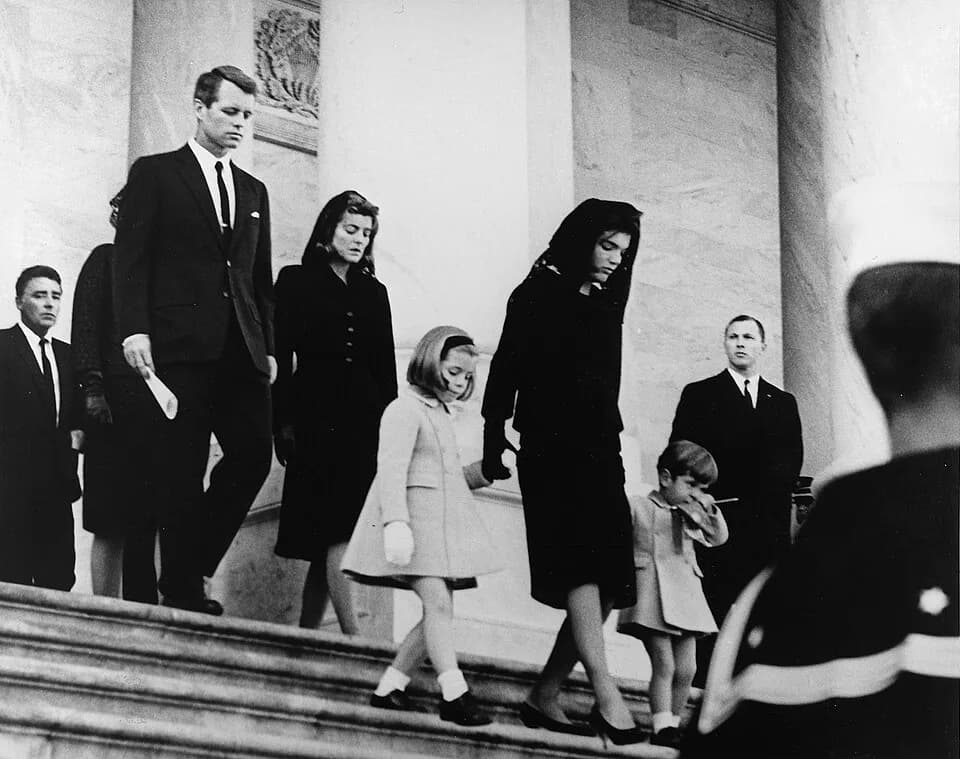 John F. Kennedy Jr. - President's Family leaves Capitol after Ceremony. Caroline Kennedy, Jacqueline Bouvier Kennedy, John F. Kennedy, Jr. (2nd row) Attorney General Robert F. Kennedy, Patricia Kenned