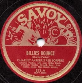 Charlie Parker - Savoy Records, label of a 78 rpm gramophone record by Charlie Parker, 1940s,