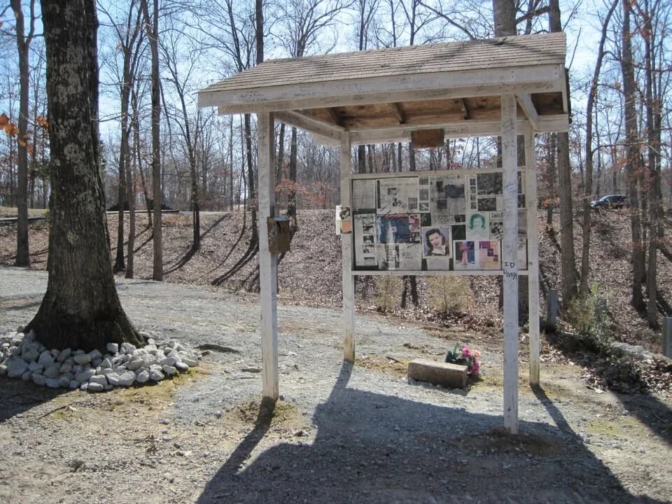 Patsy Cline - Patsy Cline Memorial at the crashsite where she died in a plane crash near Camden, Tennessee in 1963. I took the photo myself, feel free to use it.
