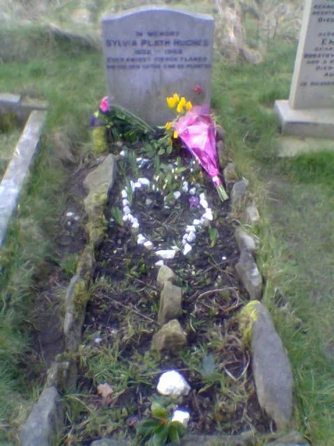 Sylvia Plath - Sylvia Plath's grave at Heptonstall church, West Yorkshire, England.