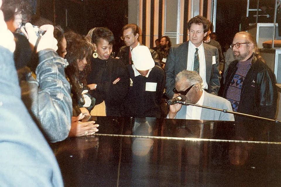 Ray Charles - Ray Charles at Grammy rehearsal 2/20/90 - Permission granted to copy, publish, broadcast or post but please credit "photo by Alan Light" if you can